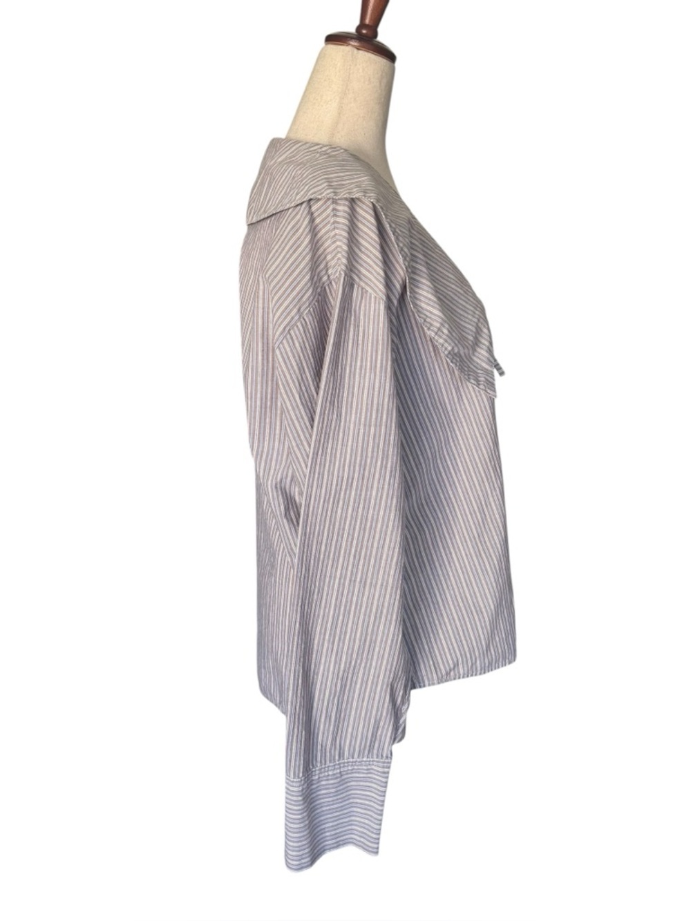 Deiji Studios Collared Tie Shirt in Seas Stripe Size Large - Picture 4 of 14